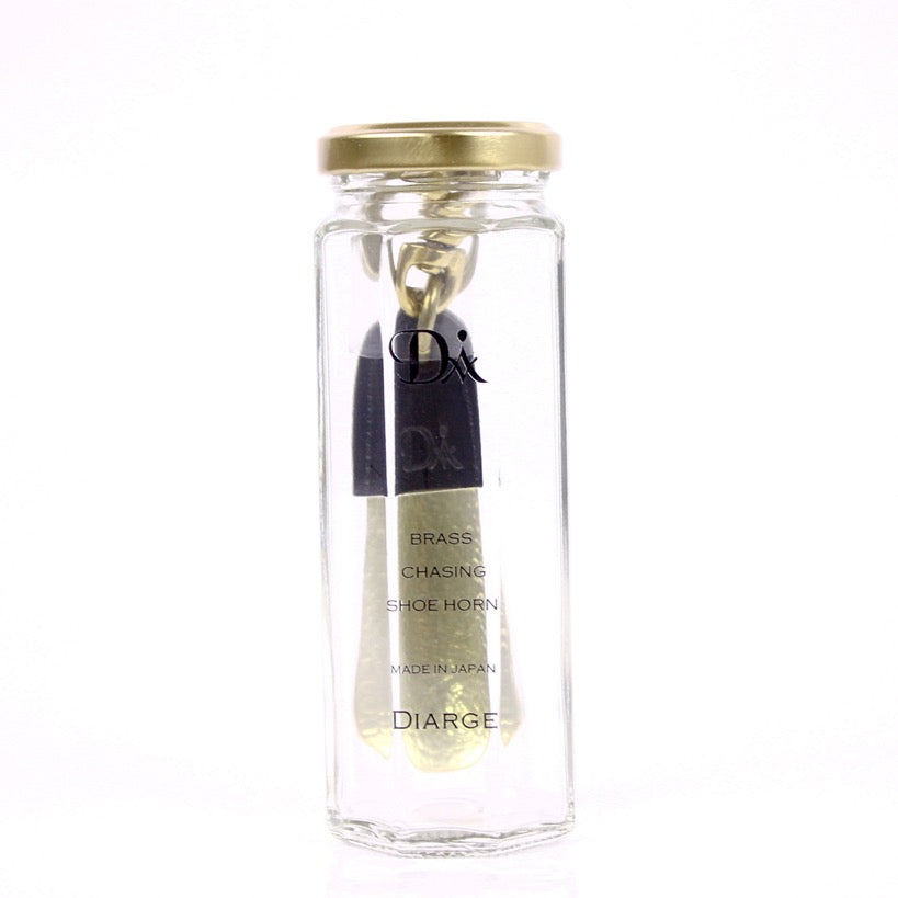 BRASS &amp; LEATHER BOTTLE CHASING SHOEHORN 13303