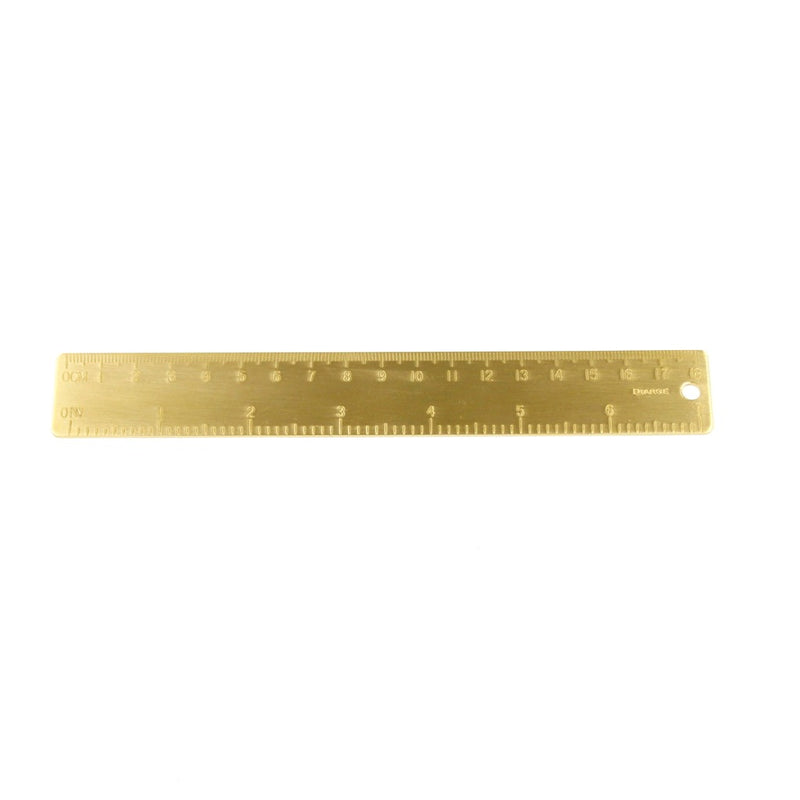 BRASS DOUBLE STRAIGHT RULER(18cm)13923 GD (真鍮直線定規)