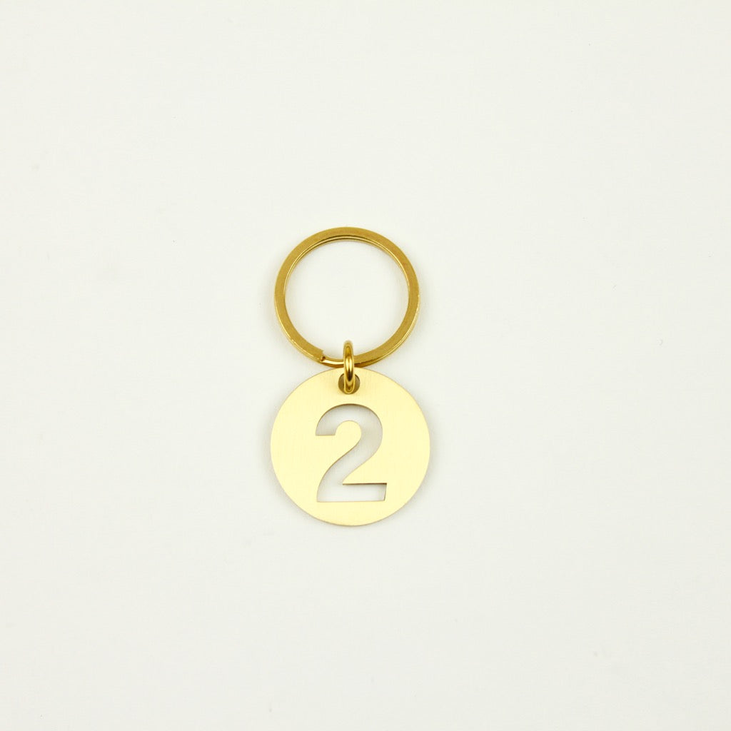 BRASS NUMBER KEYRING 13926 GD (真鍮製ナンバーキーリング)