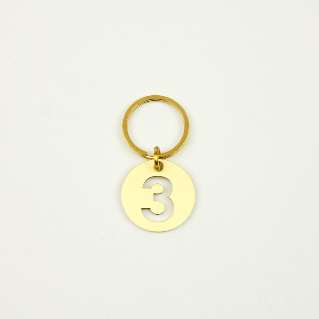 BRASS NUMBER KEYRING 13926 GD (真鍮製ナンバーキーリング)