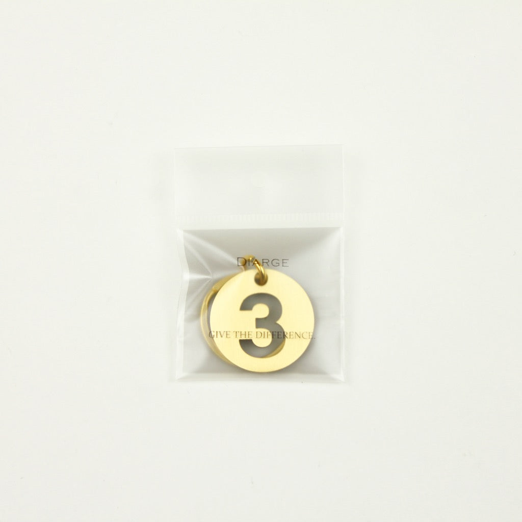 BRASS NUMBER KEYRING 13926 GD (真鍮製ナンバーキーリング)