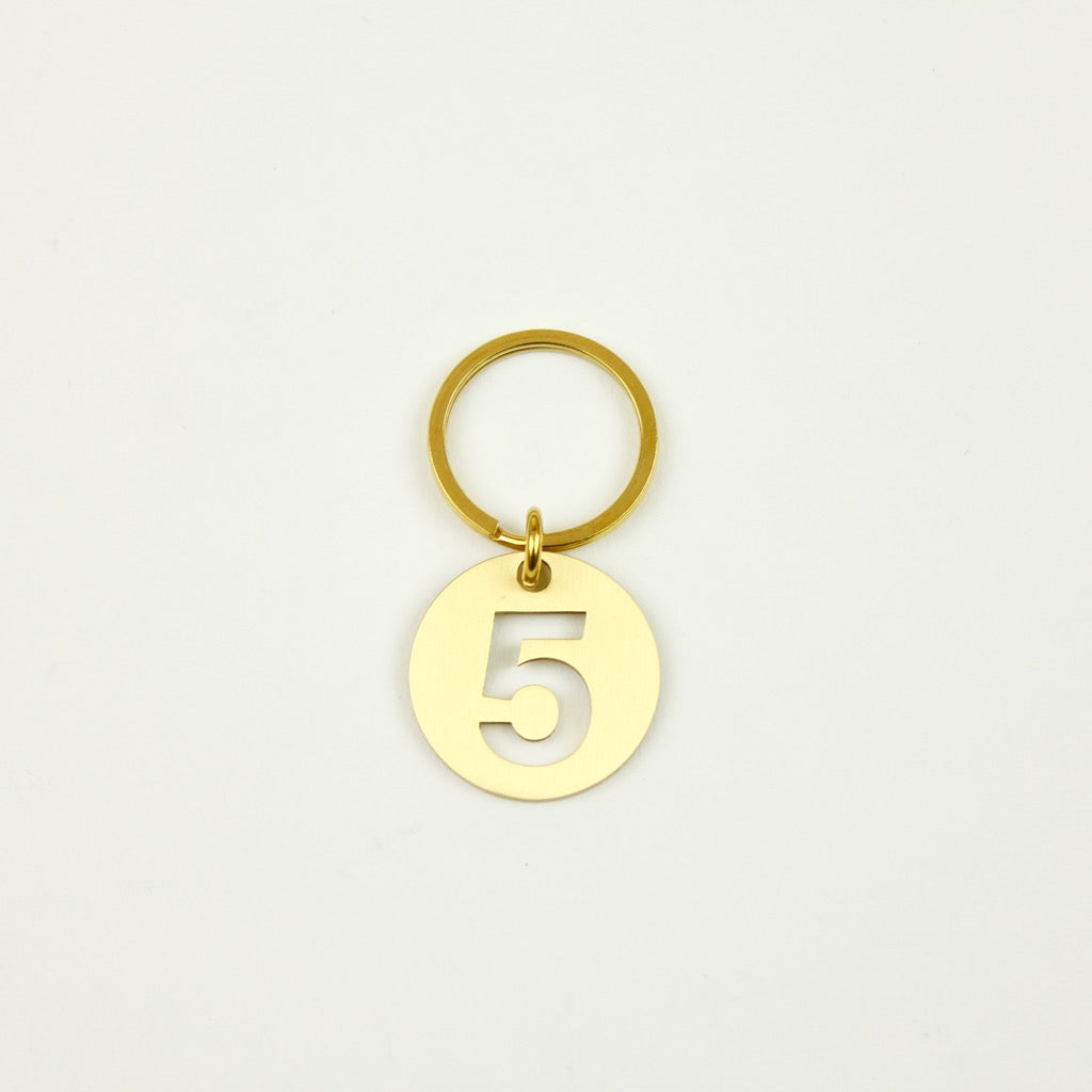 BRASS NUMBER KEYRING 13926 GD (真鍮製ナンバーキーリング)