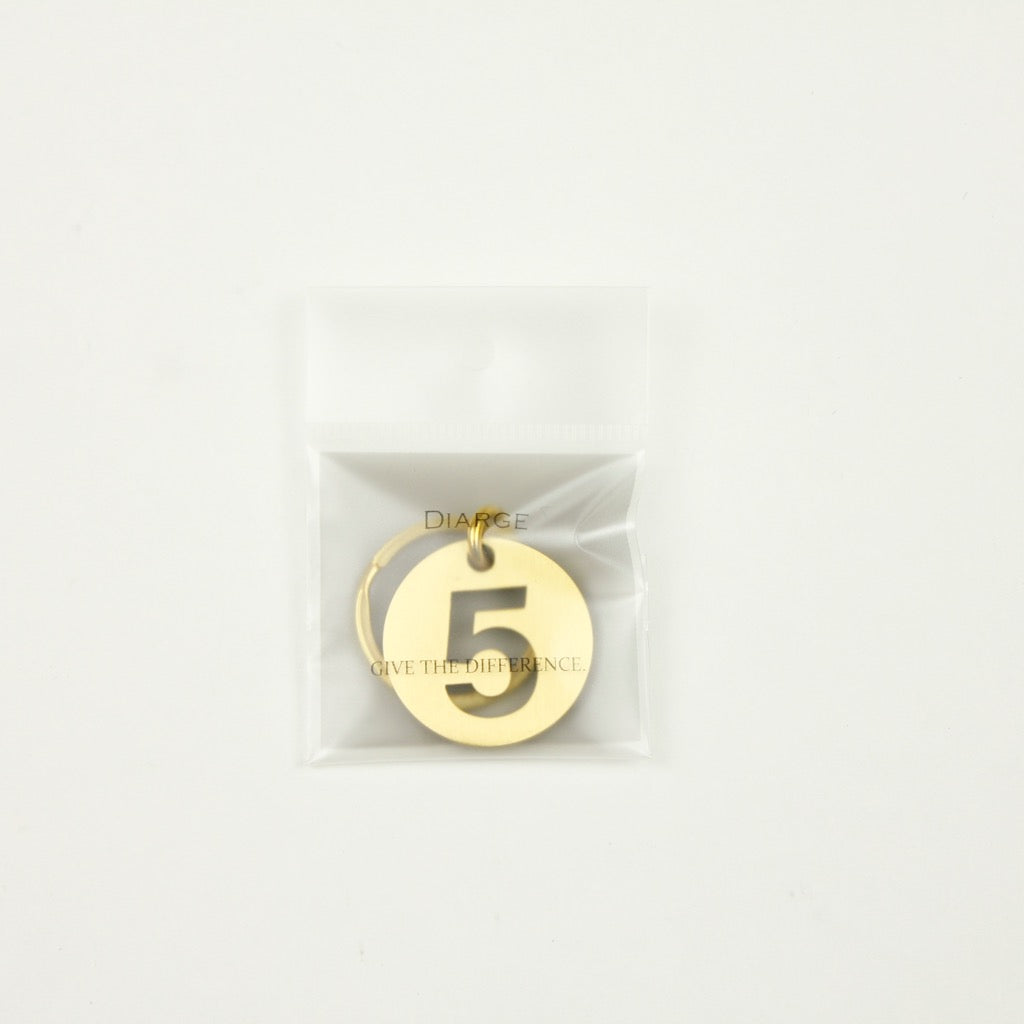 BRASS NUMBER KEYRING 13926 GD (真鍮製ナンバーキーリング)