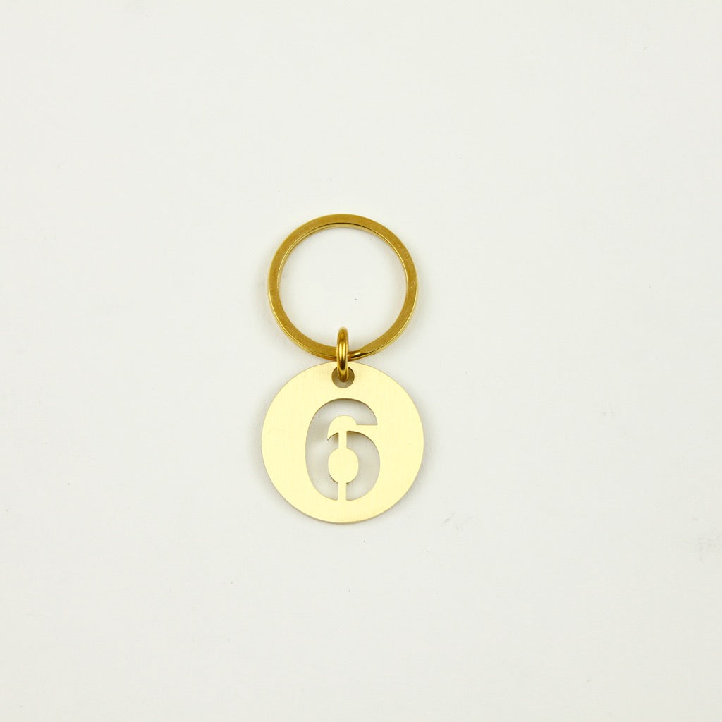 BRASS NUMBER KEYRING 13926 GD (真鍮製ナンバーキーリング)