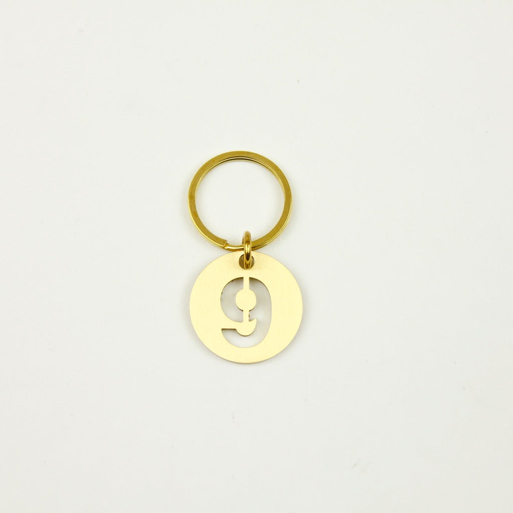BRASS NUMBER KEYRING 13926 GD (真鍮製ナンバーキーリング)