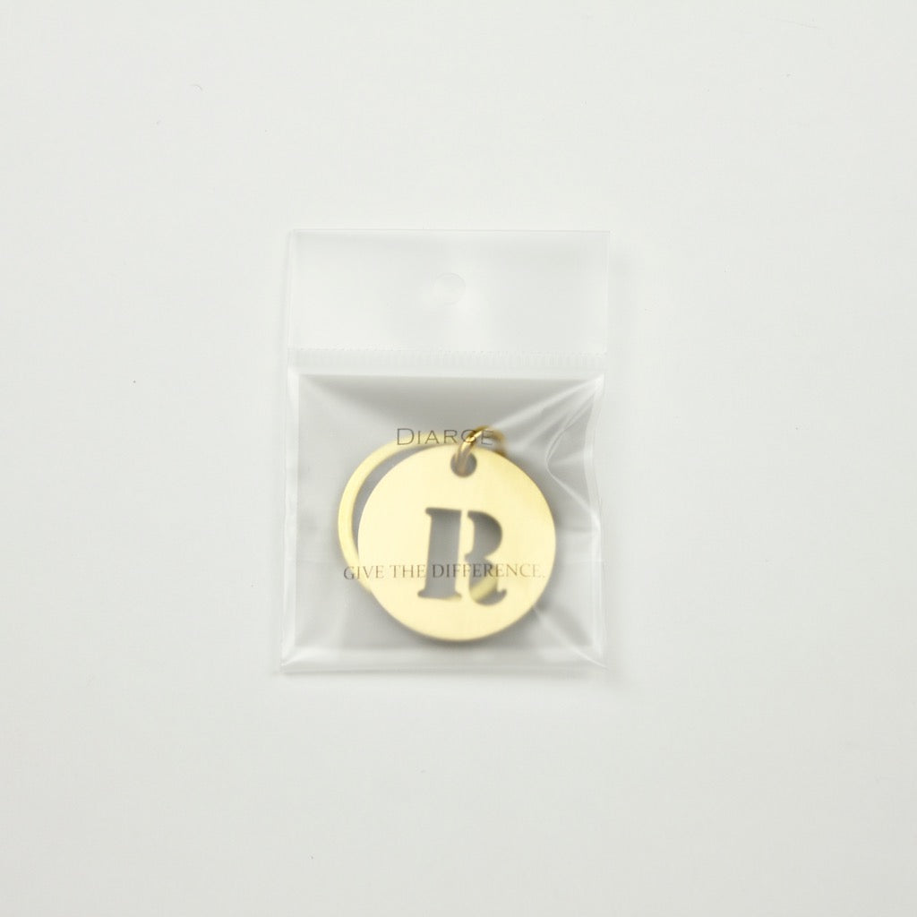 BRASS ALPHABET KEYRING 13927 GD (真鍮製アルファベットキーリング)