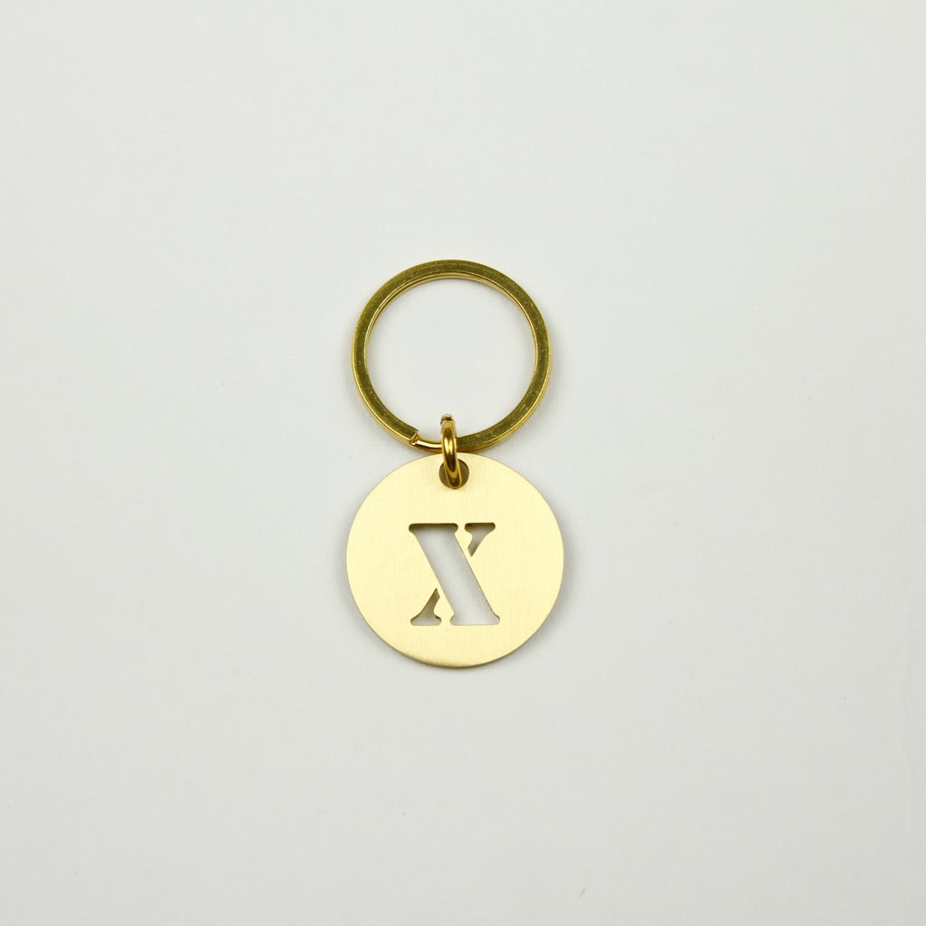 BRASS ALPHABET KEYRING 13927 GD (真鍮製アルファベットキーリング)