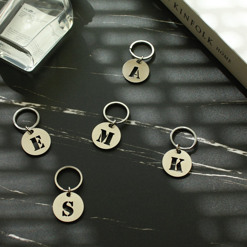 STEINLESS ALPHABET KEYRING 13937 SV (ステンレス製アルファベットキーリング)