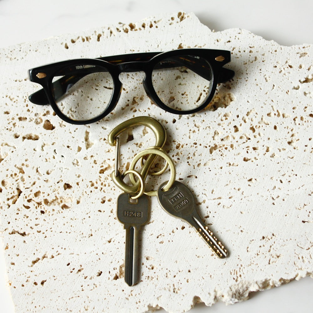 BRASS KARABINER KEYRING 13308 GD