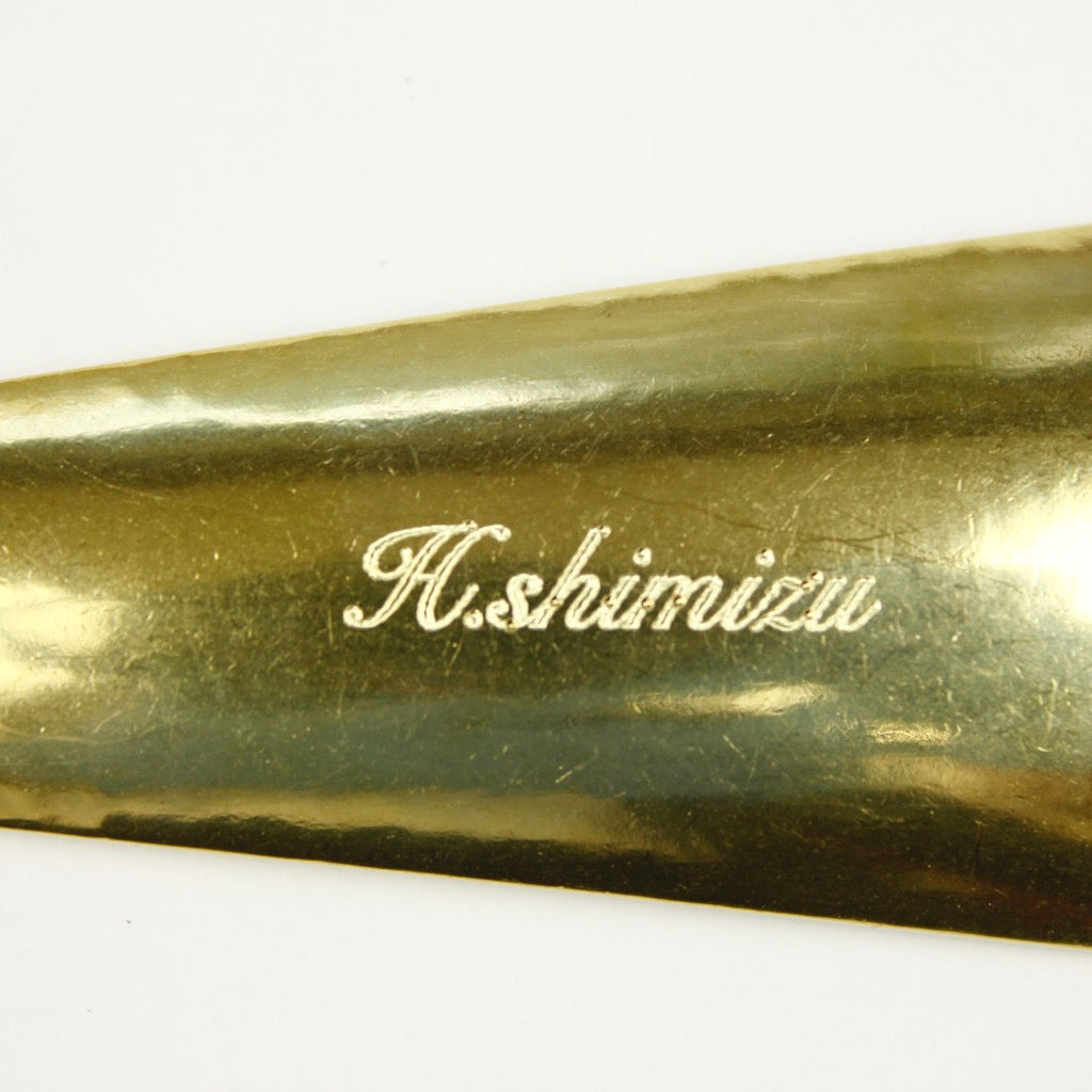 BRASS & LEATHER BOTTLE CHASING SHOEHORN 13303 (真鍮&革の靴べら