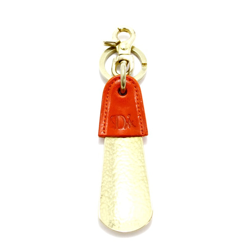 BRASS &amp; LEATHER BOTTLE CHASING SHOEHORN 13303