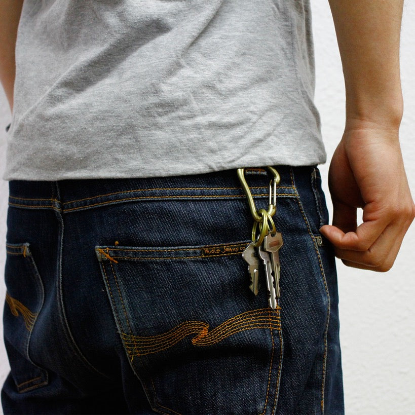 BRASS KARABINER KEYRING 13308 GD