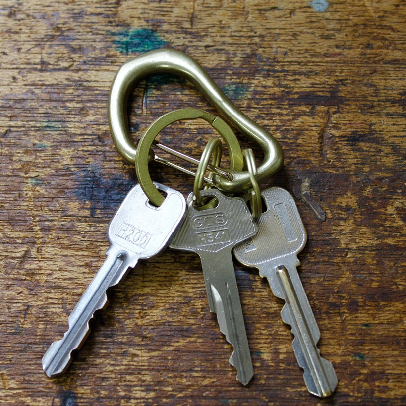 BRASS KARABINER KEYRING 13308 GD