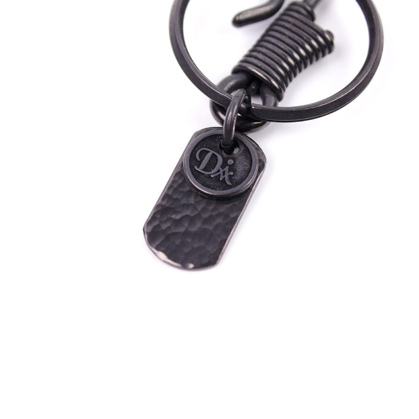 HOOK CHASING PLATE KEYRING 13316 BLK (フック打ち出しプレートキーリング)