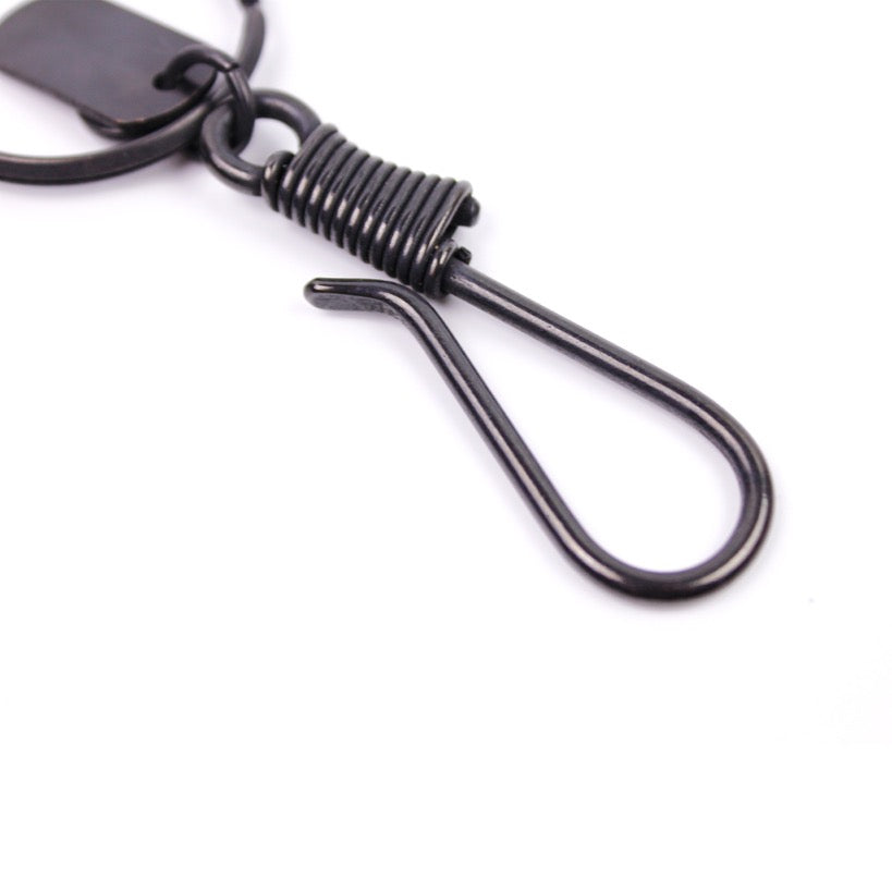 HOOK CHASING PLATE KEYRING 13316 BLK (フック打ち出しプレートキーリング)